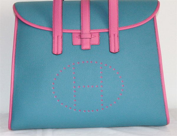 Best Hermes FeuDou Bag Blue 509095 - Click Image to Close